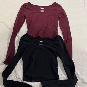 SO Women's Cropped Long Sleeve Tops